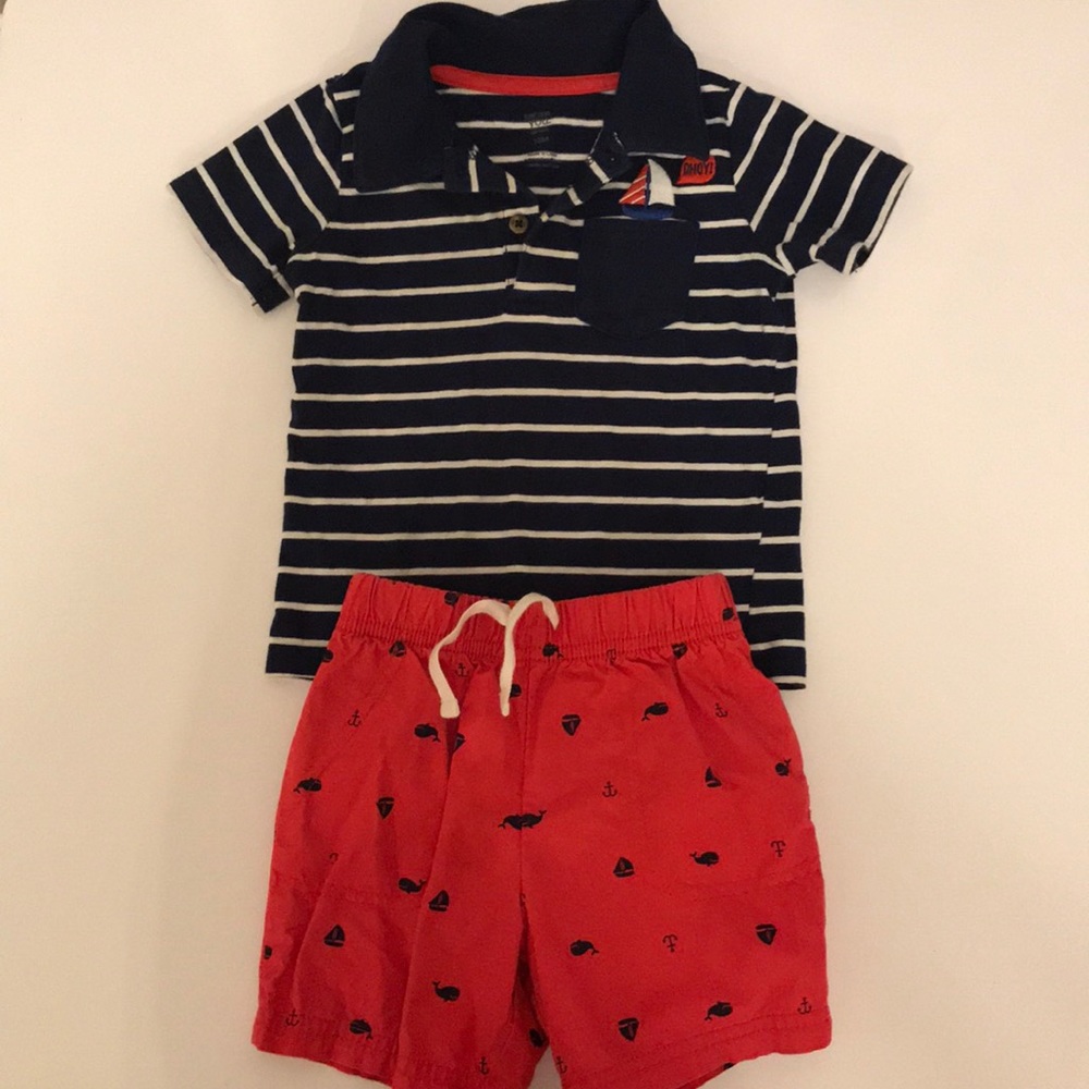 Sailboat outfit, toddler boy, 18 mo